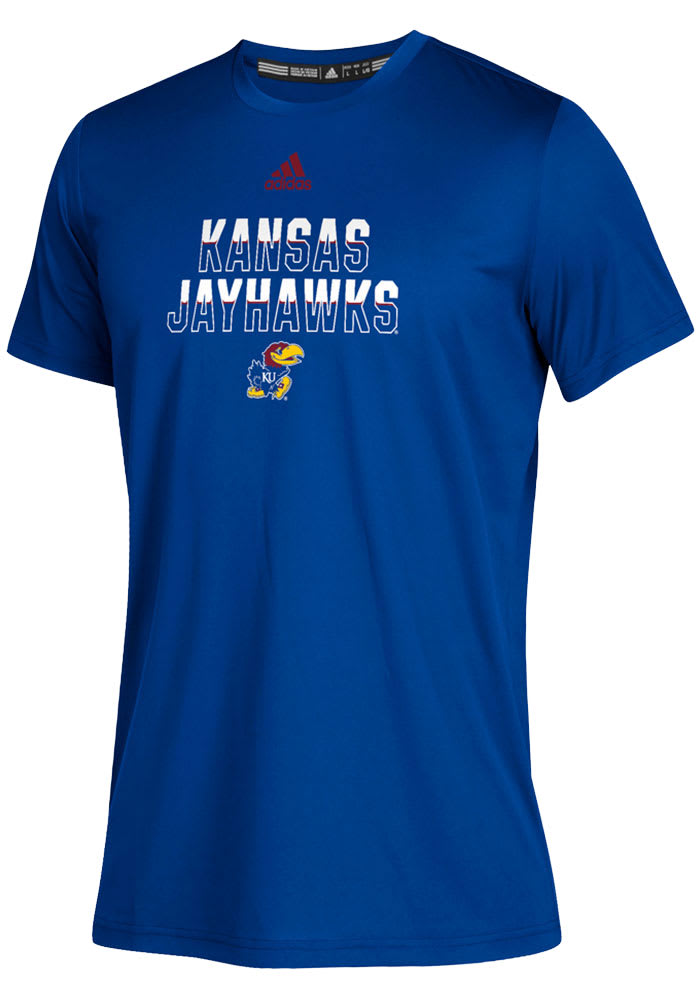 Adidas Kansas Jayhawks Youth Blue Name Drop Short Sleeve T-Shirt