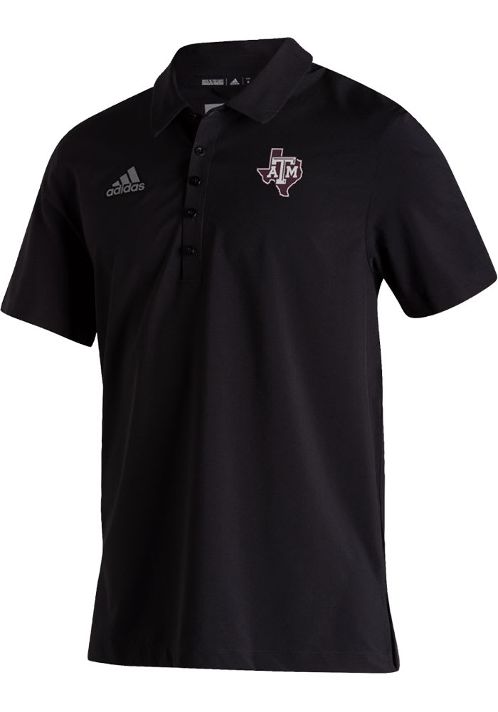 Adidas Texas A&M Aggies Mens Black Playoff Pack Short Sleeve Polo
