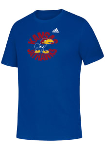 Adidas Kansas Jayhawks Youth Blue Circle Vault Short Sleeve T-Shirt