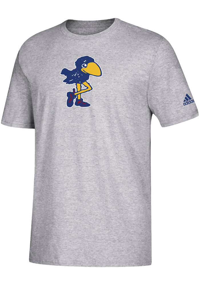Adidas Kansas Jayhawks Youth Grey 1912 Vault Mascot Short Sleeve T-Shirt