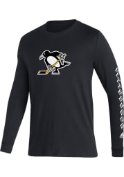 Adidas Pittsburgh Penguins Black Alt Jersey Hook Amplifier Long Sleeve T Shirt