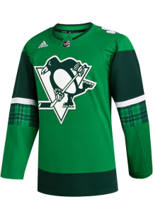 Adidas  Pittsburgh Penguins Mens Green St Patricks Day Authentic Hockey Jersey