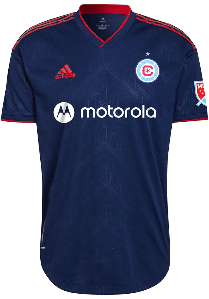 Chicago Fire Mens Adidas Authentic Soccer Home Authentic Jersey - Blue