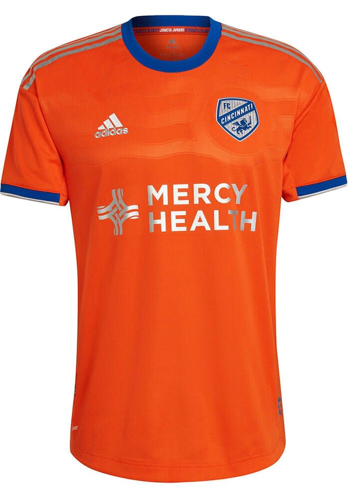 FC Cincinnati Mens Adidas Authentic Soccer ORANGE Away Jersey