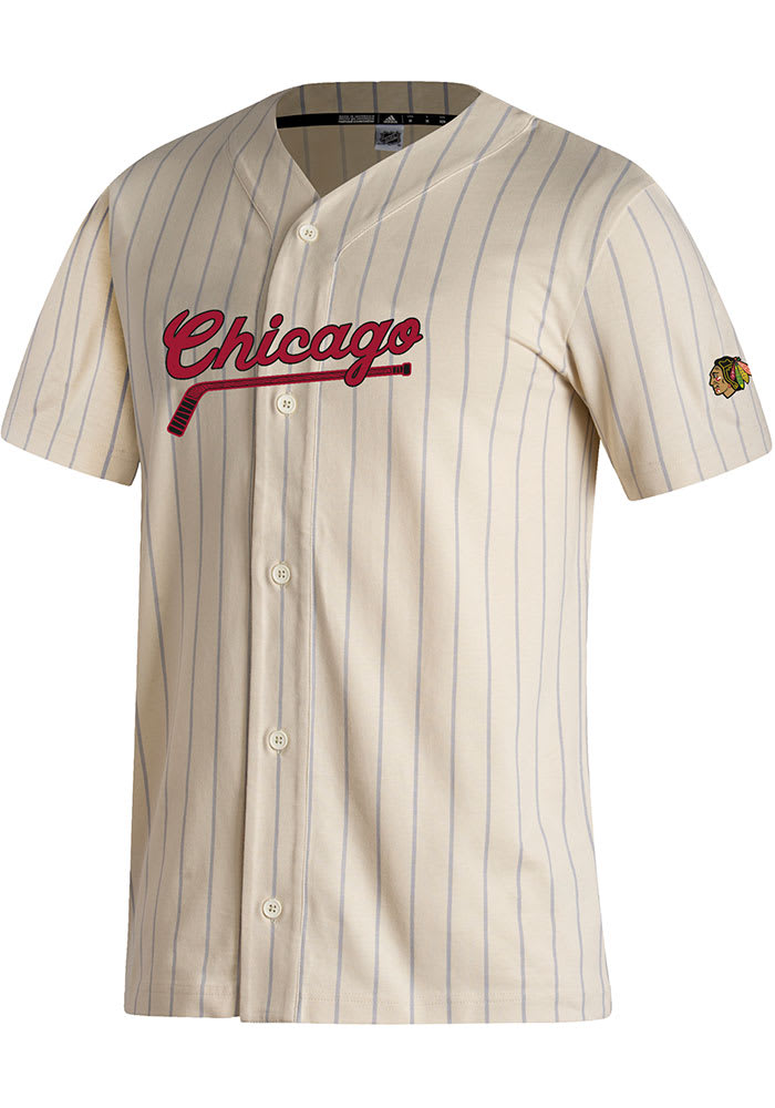 Chicago Blackhawks Mens Adidas Replica Baseball Jersey Jersey - White