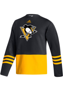 Adidas Pittsburgh Penguins Mens Black Sweater Crew Long Sleeve Fashion Sweatshirt