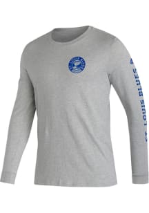 Adidas St Louis Blues Grey LC Circle Long Sleeve T Shirt