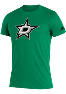 Adidas Dallas Stars Kelly Green Primary Logo Short Sleeve T Shirt