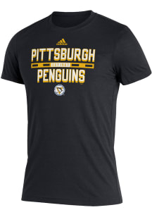 Adidas Pittsburgh Penguins Black Block Line Short Sleeve T Shirt