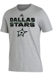 Adidas Dallas Stars Grey Block Dot Short Sleeve T Shirt