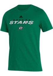 Adidas Dallas Stars Kelly Green Wordmark Short Sleeve T Shirt