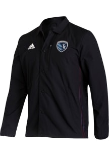 Adidas Sporting Kansas City Mens Black Anthem Jacket 2022 Light Weight Jacket