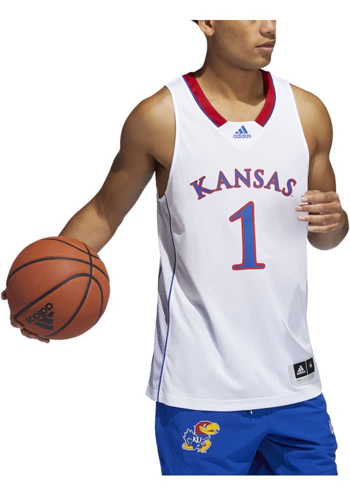 adidas Jayhawks Swingman Jersey - White, Men's Basketball