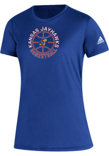 Adidas Kansas Jayhawks Blue Basketball Creator Short Sleeve T Shirt