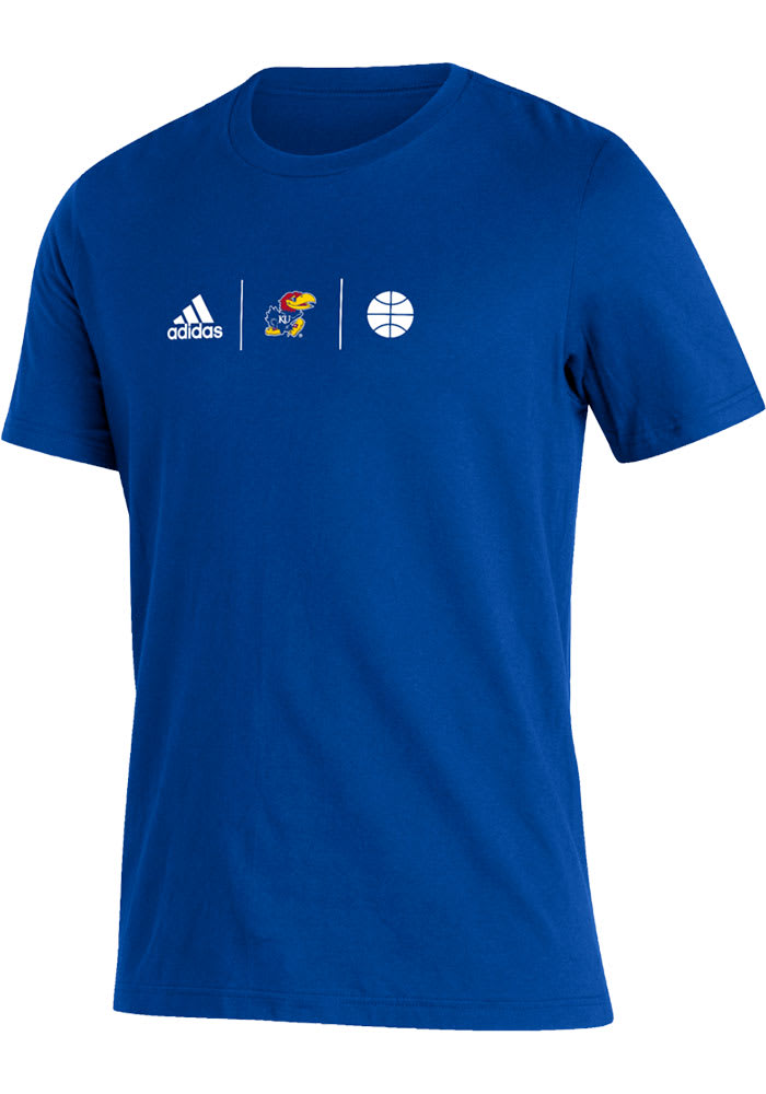 Adidas Kansas Jayhawks Blue Basketball Amplifier Short Sleeve T Shirt