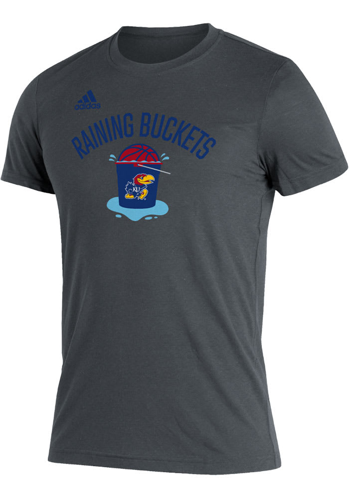 Adidas Kansas Jayhawks Charcoal Raining Buckets Short Sleeve T Shirt
