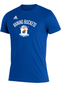 Adidas Kansas Jayhawks Blue Raining Buckets Short Sleeve T Shirt