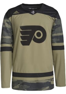 Adidas  Philadelphia Flyers Mens Olive Salute To Service Authentic Hockey Jersey