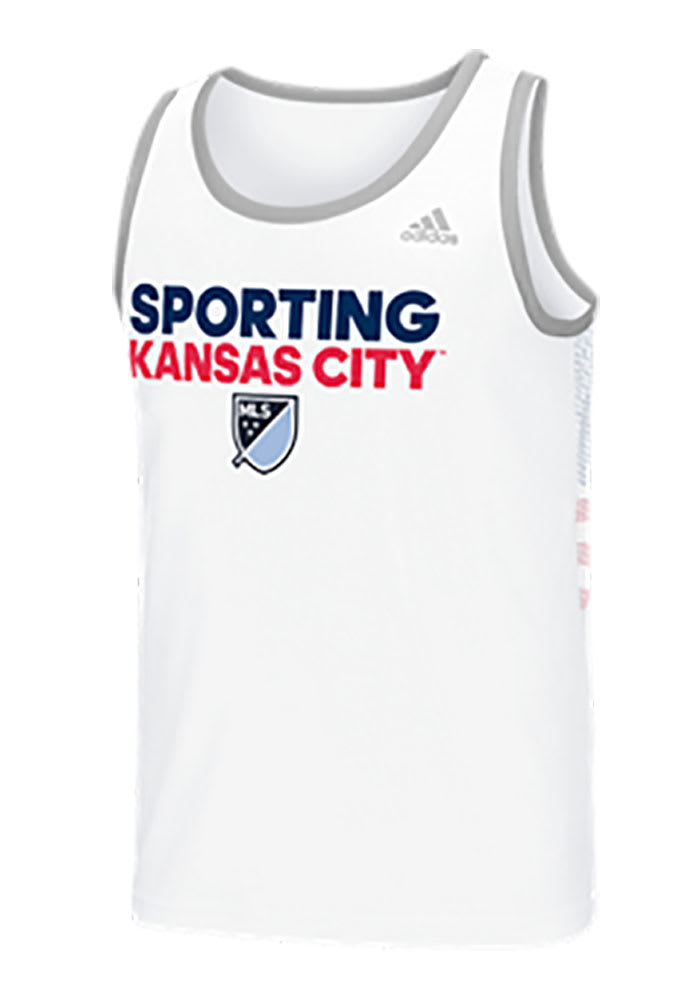 Adidas Sporting Kansas City Mens White USA Performance Short Sleeve Tank Top