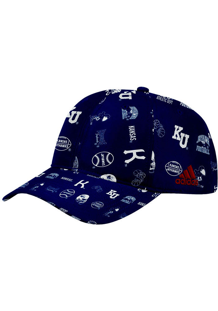 Adidas Kansas Jayhawks Thrift Store Special Slouch Adjustable Hat - Blue
