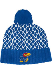 Adidas Kansas Jayhawks Blue Logo Front Cuff Mens Knit Hat