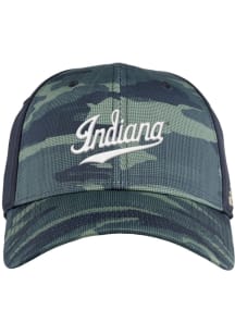 Adidas Indiana Hoosiers Mens Green Camo Structured Stretch Flex Hat