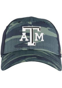 Adidas Texas A&amp;M Aggies Mens Green Camo Structured Stretch Flex Hat