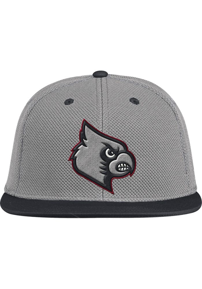 Men's adidas Gray Louisville Cardinals On-Field Baseball Fitted Hat