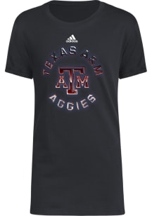 Adidas Texas A&amp;M Aggies Youth Black Circle Back Short Sleeve T-Shirt