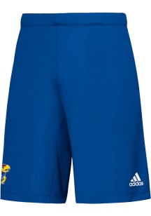 Adidas Kansas Jayhawks Mens Blue Game Mode Knit Shorts