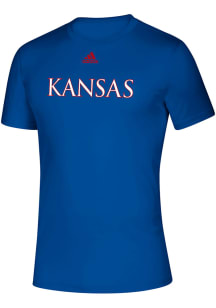 Adidas Kansas Jayhawks Blue Sideline Locker Official Font Short Sleeve T Shirt