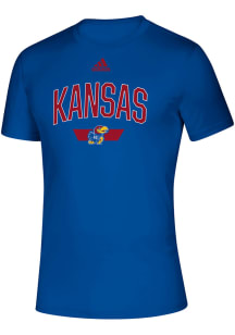 Adidas Kansas Jayhawks Blue Sideline Locker Arched Short Sleeve T Shirt
