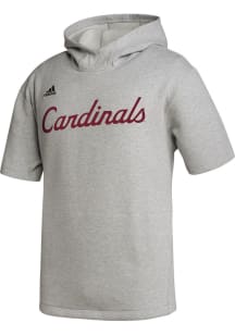 Adidas Louisville Cardinals Grey Icon Short Sleeve Hoods