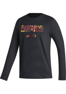 Adidas Louisville Cardinals Black Black History Month Long Sleeve T Shirt