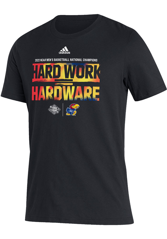 Adidas Kansas Jayhawks Black 2022 National Champions Locker Room Short Sleeve T Shirt