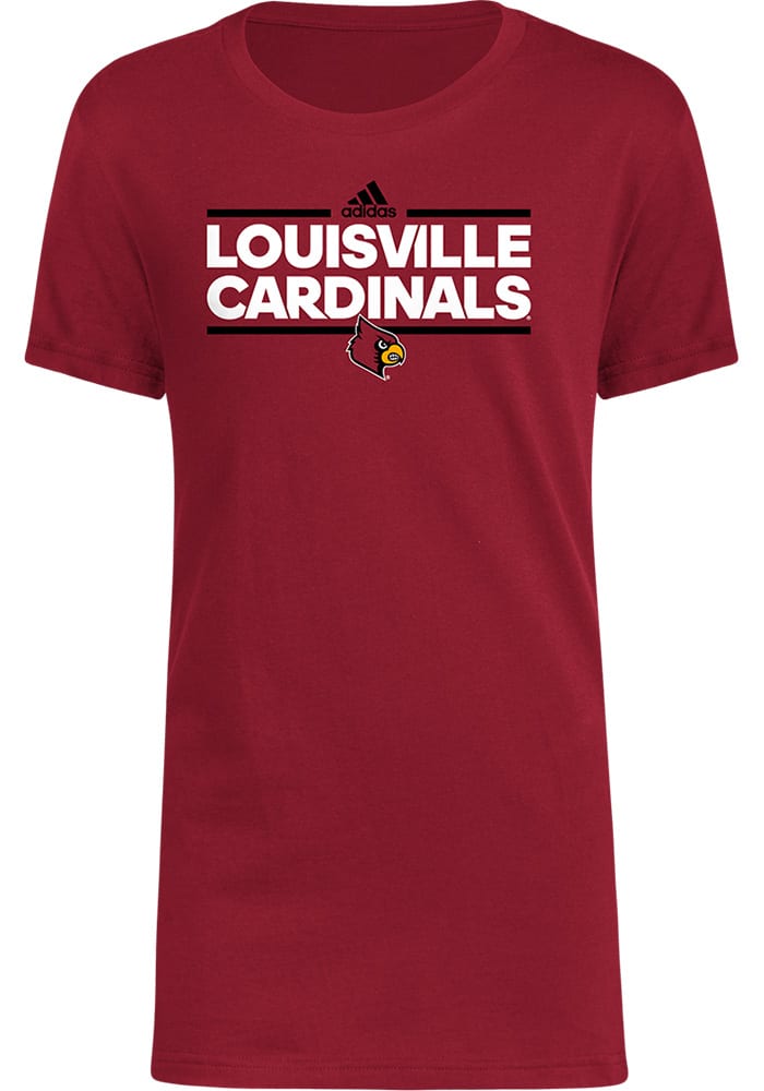 adidas Kids' Louisville Cardinals Team Font Arch Short Sleeve T