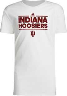 Adidas Indiana Hoosiers Youth White Wordmark Short Sleeve T-Shirt