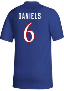 Jalon Daniels  Adidas Kansas Jayhawks Blue Name and Number Replica Football Jersey