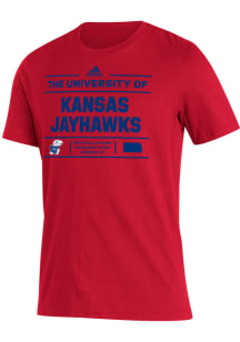 Adidas Kansas Jayhawks Red Amplifier Short Sleeve T Shirt