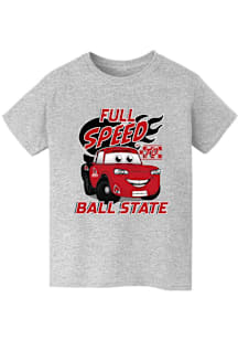 Vive La Fete Ball State Cardinals Youth Grey Full Speed Short Sleeve T-Shirt