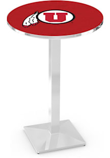 Utah Utes Chrome Square Base Pub Table