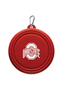 Ohio State Buckeyes Collapsible Silicone Dog Pet Bowl Red