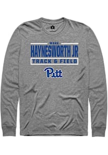 Mark  Jr Haynesworth Pitt Panthers Graphite NIL Stacked Box Long Sleeve Player T Shirt