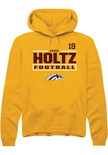 Vance Holtz Western Michigan Broncos Mens Gold Football NIL Stacked Box Player Hood