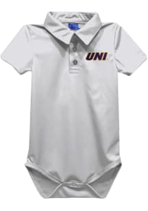 Vive La Fete Northern Iowa Panthers Baby White Team Short Sleeve One Piece Polo
