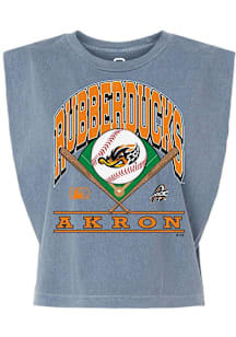 Summit Sportswear Akron RubberDucks Womens Navy Blue Homefield Tank Top