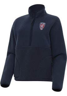 Antigua Indy Eleven Womens Navy Blue Figure Qtr Zip