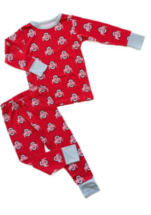 Toddler Red Ohio State Buckeyes Top and Bottom Loungewear Sleep Pants