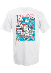 New Jersey Womens White Julia Gash Short Sleeve T-Shirt