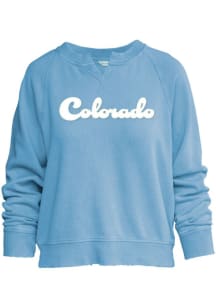 Colorado Womens Blue Wordmark Crew Sweatshirt